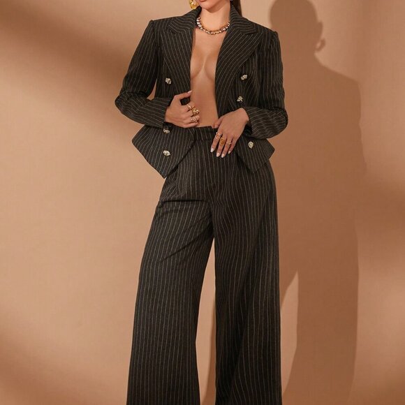 Olive Green Elegant Women's Suit Set - Picture 5 of 8